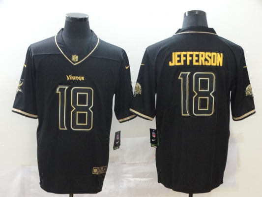 Men's Minnesota Vikings Justin Jefferson #18 Black Game Jersey1