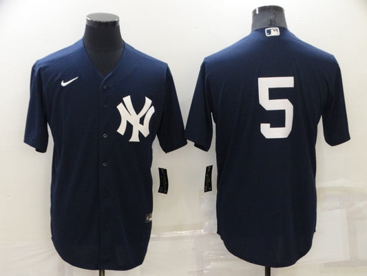 Men's New York Yankees Joe DiMaggio #5 Navy Replica Player Name Jersey1