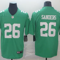 Men's Philadelphia Eagles Miles Sanders #26 Green Game Jersey1