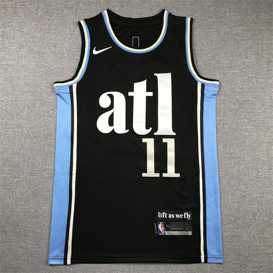 Men's Atlanta Hawks Trae Young #11 Black 2023/24 Swingman Jersey1 - City Edition