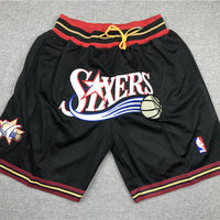 Men's Philadelphia 76ers Black 1999-00 Hardwood Classics Basketball Shorts1