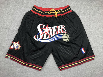 Men's Philadelphia 76ers Black 1999-00 Hardwood Classics Basketball Shorts1