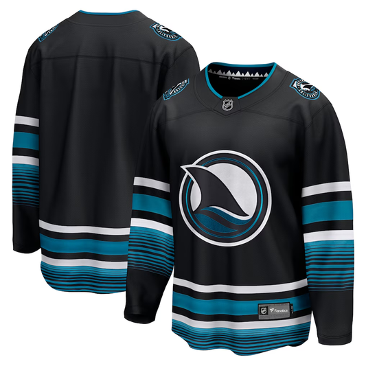 Men's San Jose Sharks Fanatics Black Alternate Breakaway Blank Jersey