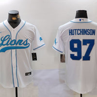Men's Detroit Lions Aidan Hutchinson #97 White Player Jersey1