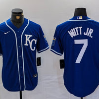 Men's Kansas City Royals Bobby Witt Jr. #7 Royal Replica Player Jersey1