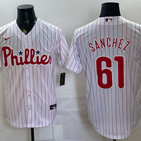 Men's Philadelphia Phillies Cristopher Sanchez #61 White Home Replica Jersey