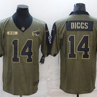 Men's Buffalo Bills Stefon Diggs #14 Brown Game Player Jersey1