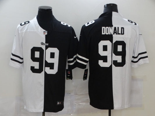 Men's Los Angeles Rams Aaron Donald #99 Black/White Game Jersey1