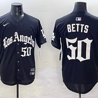 Men's Los Angeles Dodgers Mookie Betts #50 Black Player Game Jersey