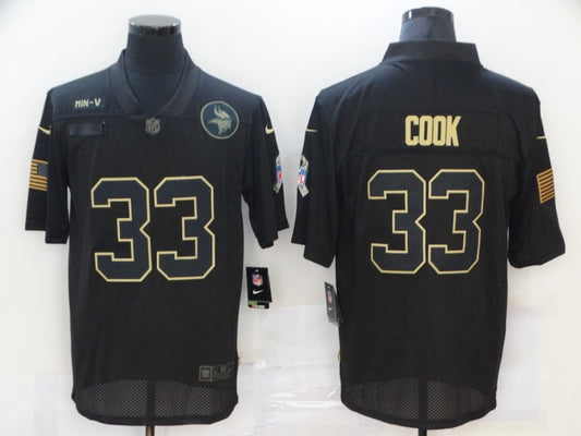 Men's Minnesota Vikings Dalvin Cook #33 Black Player Game Jersey1