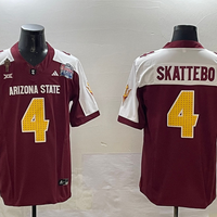 Men's Arizona State Sun Devils Cameron Skattebo #4 Red Player Game Jersey