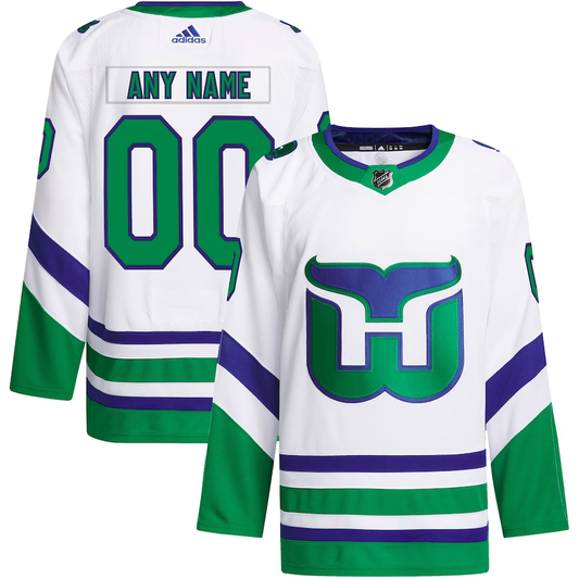 Men's Carolina Hurricanes White Whalers Primegreen Custom Jersey1