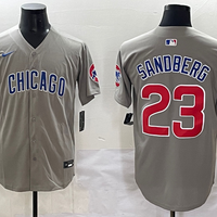 Men's Chicago Cubs Ryne Sandberg #23 Gray Replica Player Jersey