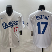 Men's Los Angeles Dodgers Shohei Ohtani #17 White Replica Player Jersey1