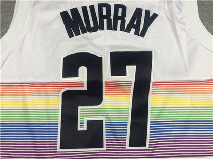 Men's Denver Nuggets Jamal Murray #27 NBA White Player Jersey1