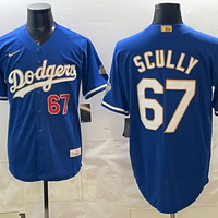 Men's Los Angeles Dodgers Vin Scully #67 Royal 2026 Gold Collection Stadium Jersey