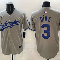 Men's Los Angeles Dodgers Edwin Diaz #3 Gray Replica Jersey