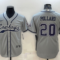 Men's Dallas Cowboys Tony Pollard #20 Gray Game Jersey1 Joint Edition