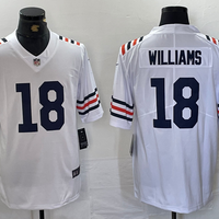 Men's Chicago Bears Caleb Williams #18 White 2024 NFL Draft 2nd Alternate Game Player Jersey1