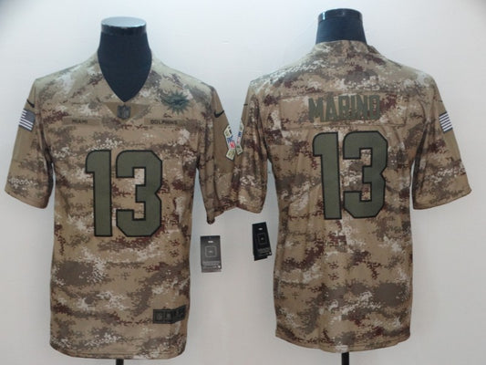 Men's Miami Dolphins Dan Marino #13 Camouflage Game Jersey1