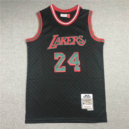 Men's Los Angeles Lakers Kobe Bryant #24 Black Hardwood Classics Player Jersey1