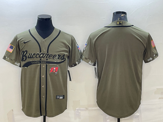 Men's Tampa Bay Buccaneers Olive 2022 Salute To Service Retired Player Limited Blank Jersey1