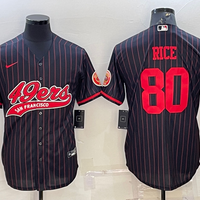 Men's San Francisco 49ers Jerry Rice #80 Black Player Game Jersey1 Joint Edition