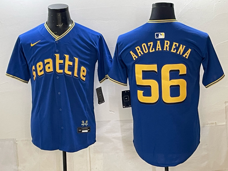 Men's Seattle Mariners Randy Arozarena #56 Royal 2023 City Connect Replica Jersey