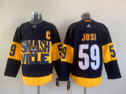 Men's Nashville Predators Roman Josi #59 Black Breakaway Player Jersey1