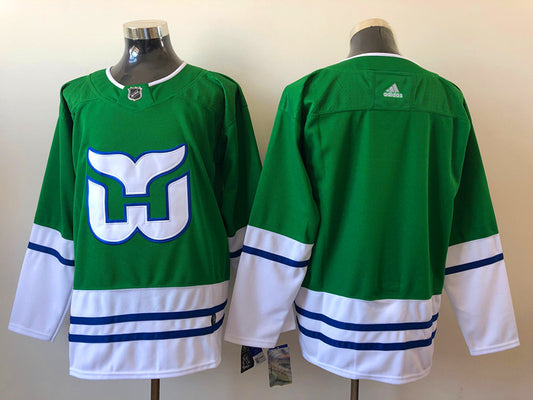 Men's Carolina Hurricanes Green Whalers Primegreen Authentic Blank Jersey1