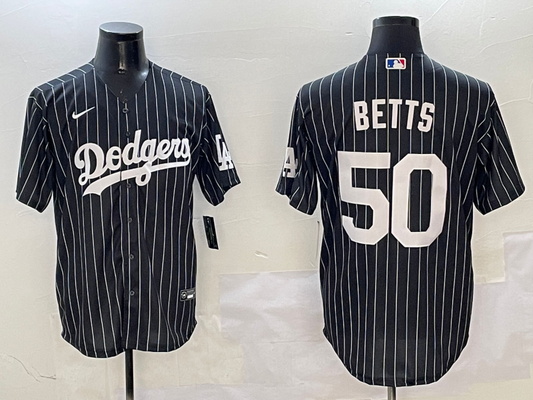 Men's Los Angeles Dodgers Mookie Betts #50 Black Alternate Limited Player Jersey1