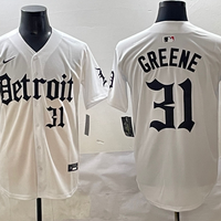 Men's Detroit Tigers Riley Greene #31 White Player Game Jersey