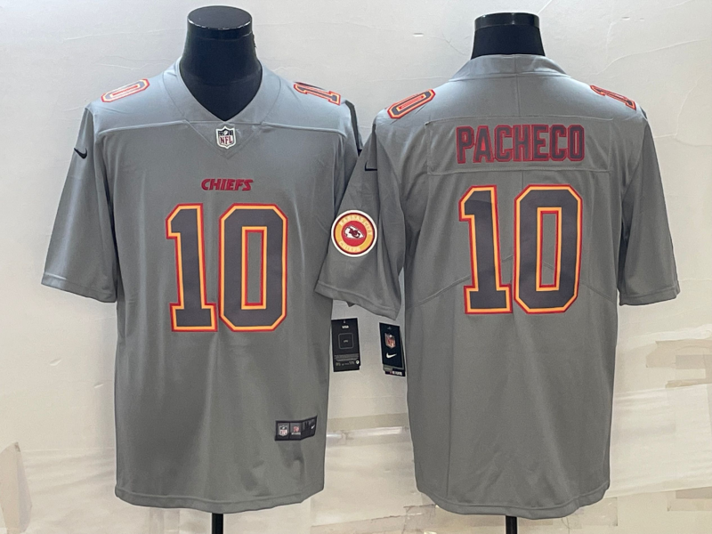 Isiah Pacheco #10 Kansas City Chiefs Grey Game Jersey - JerseysFreak