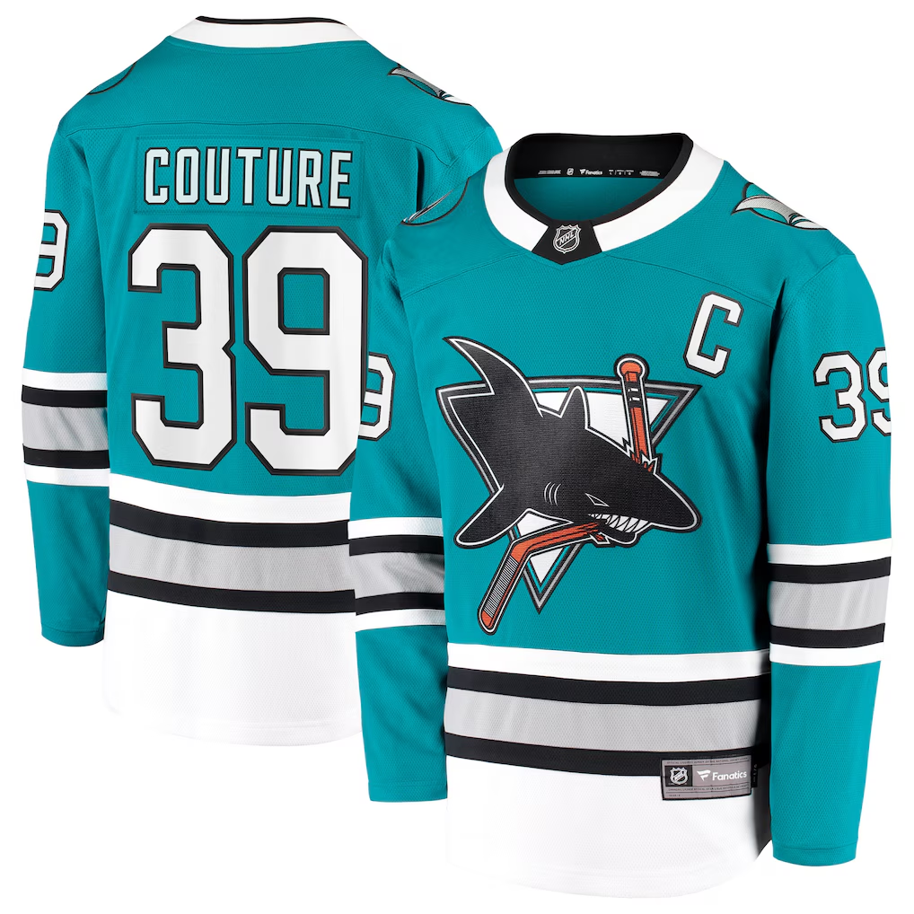 Men's San Jose Sharks Logan Couture #39 Teal Fanatics Breakaway Jersey