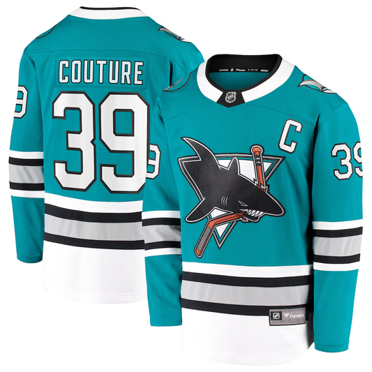Men's San Jose Sharks Logan Couture #39 Teal Fanatics Breakaway Jersey