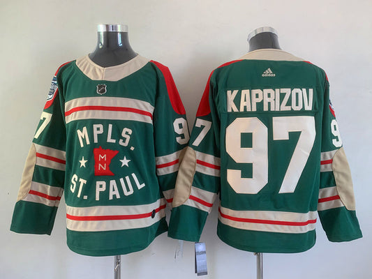 Men's Minnesota Wild Kirill Kaprizov #97 Green Breakaway Player Jersey1