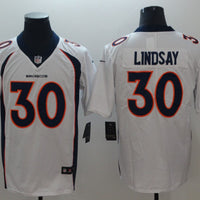 Men's Denver Broncos Phillip Lindsay #30 White Game Jersey1