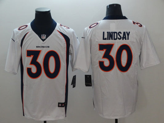Men's Denver Broncos Phillip Lindsay #30 White Game Jersey1