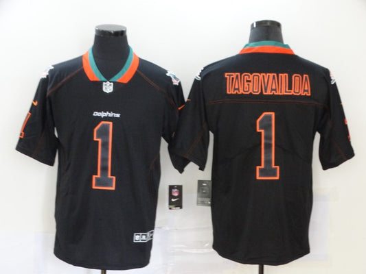 Men's Miami Dolphins Tua Tagovailoa #1 Black Game Jersey1