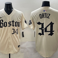 Men's Boston Red Sox David Ortiz #34 Cream Replica Player Jersey