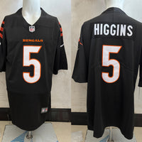 Men's Cincinnati Bengals Tee Higgins #5 Black Player Game Jersey