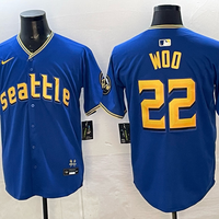 Men's Seattle Mariners Bryan Woo #22 Royal City Connect Replica Jersey