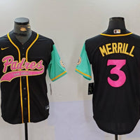 Men's San Diego Padres Jackson Merrill #3 Black City Connect Replica Player Jersey1