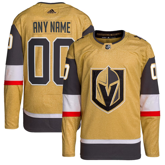 Men's Vegas Golden Knights Gold Home Primegreen Authentic Custom Jersey1
