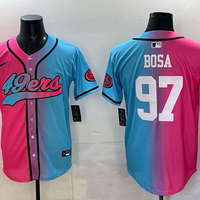 Men's San Francisco 49ers Nick Bosa #97 Pink/Blue Game Jersey