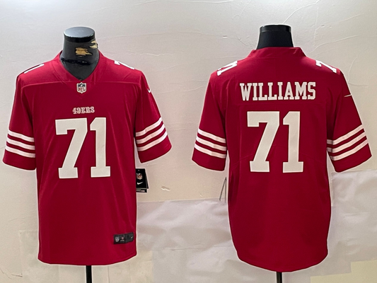 Men's San Francisco 49ers Trent Williams #71 Scarlet Game Player Jersey1