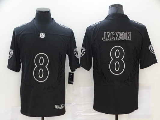 Men's Baltimore Ravens #8 Lamar Jackson Black Alternate Game Player Jersey1