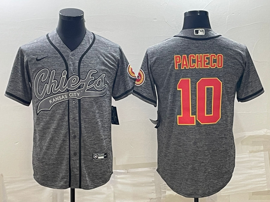 Men's Kansas City Chiefs Isiah Pacheco #10 Grey Game Jersey1 Joint Edition