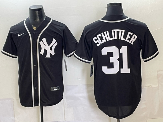 Men's New York Yankees Cam Schlittler #31 Black Replica Player Jersey