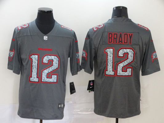 Men's Tampa Bay Buccaneers Tom Brady #12 Gray Alternate Game Jersey1